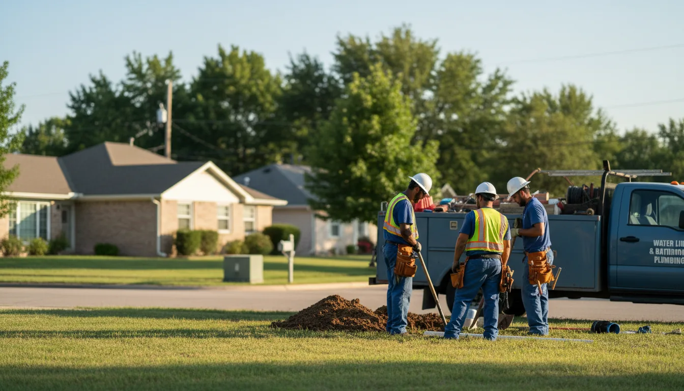 Residential water line and bathroom plumbing service in Energy, TX